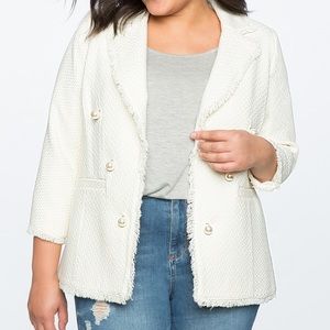Eloquii Double Breasted Tweed Blazer